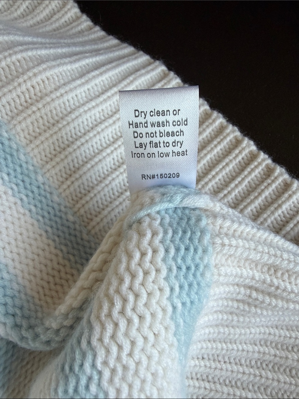 La Ligne Marin Sweater Size XL STRIPED CREAM/PERIWINKLE - Picture 11 of 11